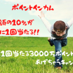 ポイントインカム　購入金額の10％還元  3,000万ポイントあげちゃうキャンペーンはお得？